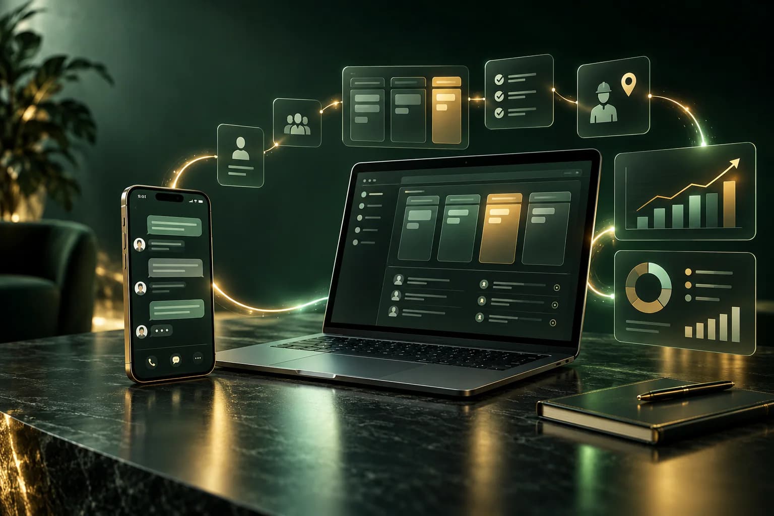 Connected mobile, CRM, workflow and reporting automation
